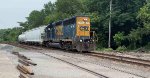 CSX 4411 crosses the under construction Arlington St. crossing.